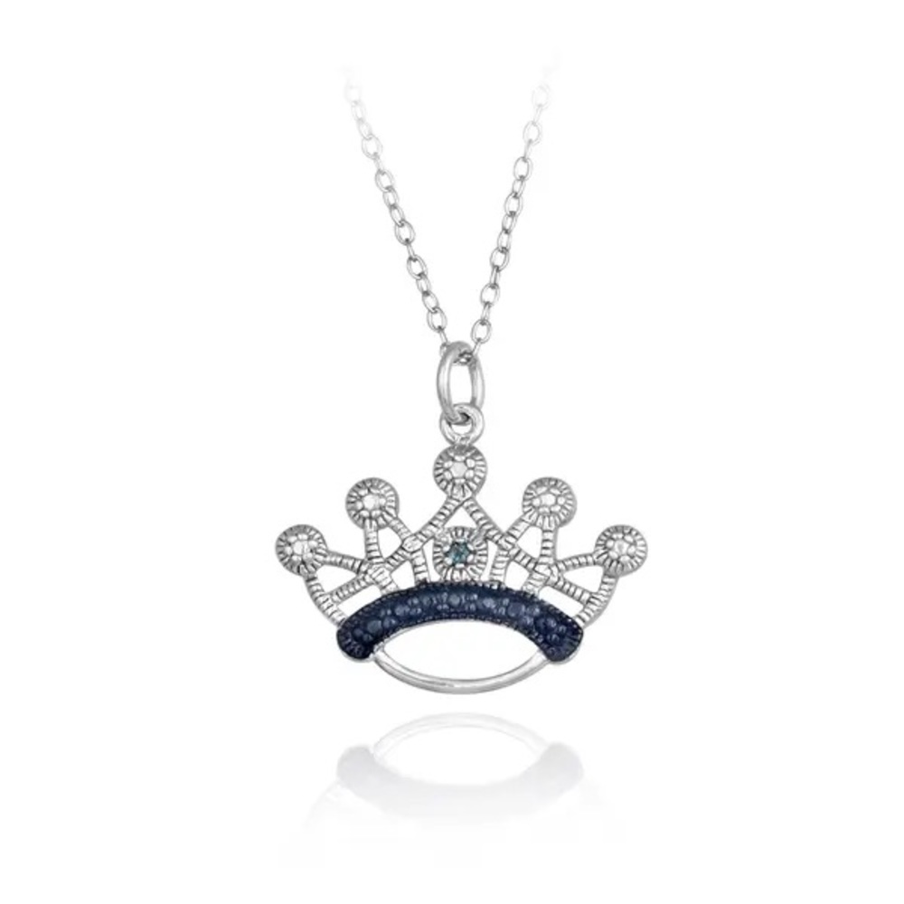 Blue Diamond Crown Necklace